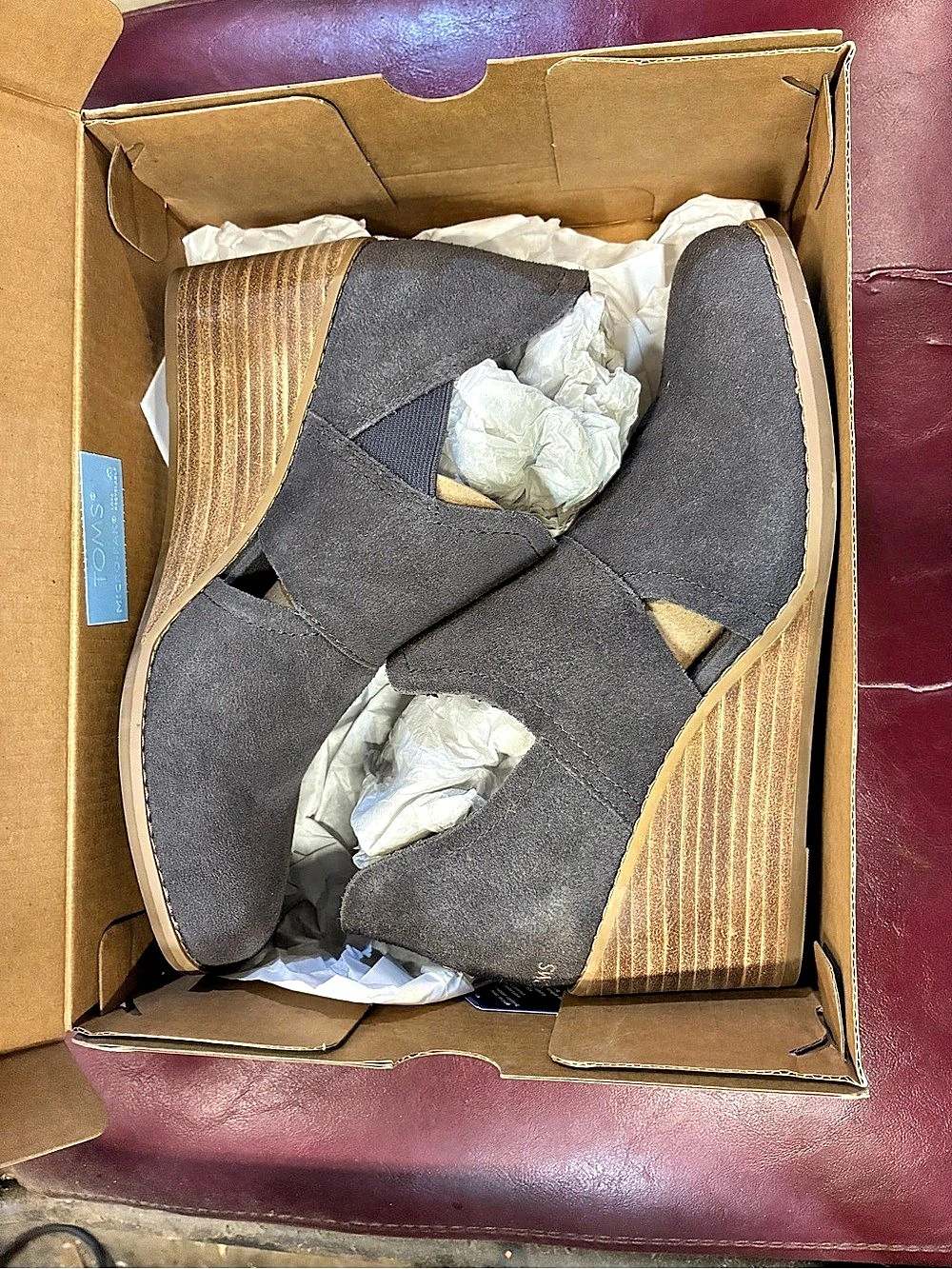 TOMS Kelli Ankle Cuff Wedge Ankle Boots US 7 NWT